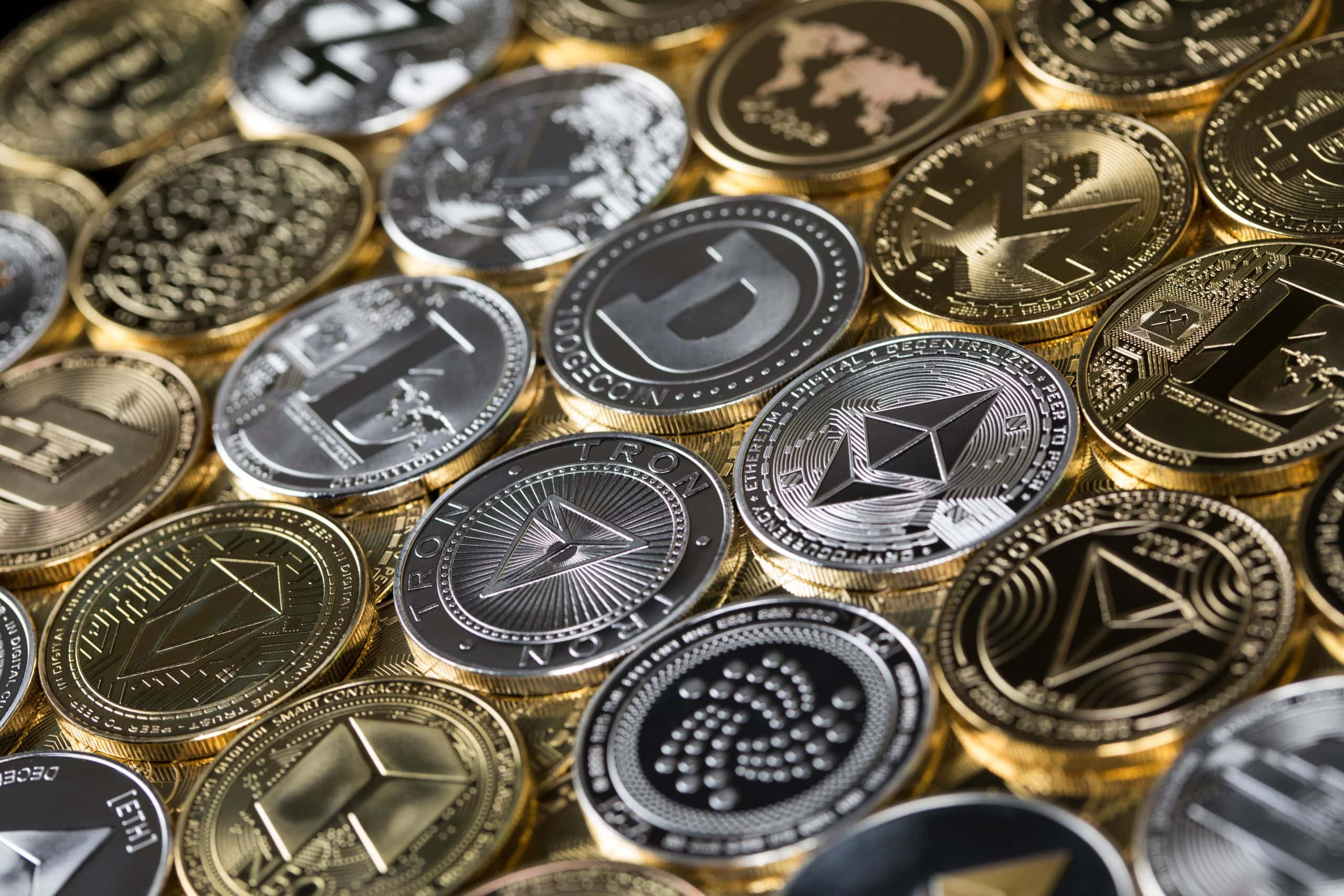 Eine Ansammlung von Krypto-Münzen