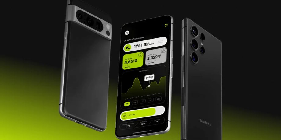 f4fd0689c74a37253cca6b48c02f91eba6e35008-1600×800 Drei moderne Smartphones, darunter ein Samsung-Gerät, werden vor einem Hintergrund mit Farbverlauf angezeigt; ein Bildschirm zeigt eine Finanz-App mit Diagrammen und Polkadot-Statistiken.