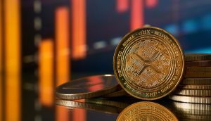 <a href='https://market.bitrss.com/coin/ripple' rel='noopener' target='_blank' class='crypto-highlight' title='XRP Market Overview'>XRP ($2.39)</a> könnte von dem Deal in Afrika profitieren Nahaufnahme von gestapelten XRP-Kryptowährungsmünzen mit orangefarbenem Balkendiagramm im unscharfen Hintergrund, was auf Finanzdaten oder Markttrends hindeutet.