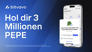 Bei Bitvavo registrieren und 3 Mio. PEPE-Token als Willkommensbonus erhalten. Einzahlen, verifizieren, Bonus sichern – gültig bis 31.12.2025.