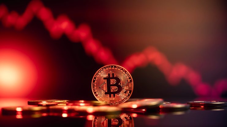 Bitcoin,Price,Crash,In,Front,Of,A,Red,Abstract,Virtual Bitcoin: Fallen jetzt die 100.000-US-Dollar?