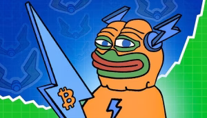 Silberner, metallischer Token mit Bitcoin-Hyper-Logo auf einem Podest – Darstellung des HYPER-Layer-2-Tokens für das Bitcoin-Ökosystem.