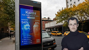 Der Prognosemarkt-Anbieter Kalshi auf einer Werbetafel in New York.