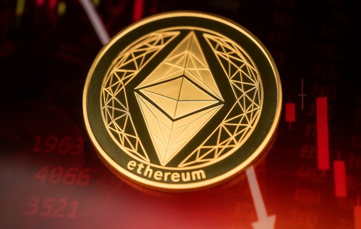 ethereum-eth-krypto-boersen Ethereum-Münze auf Chart