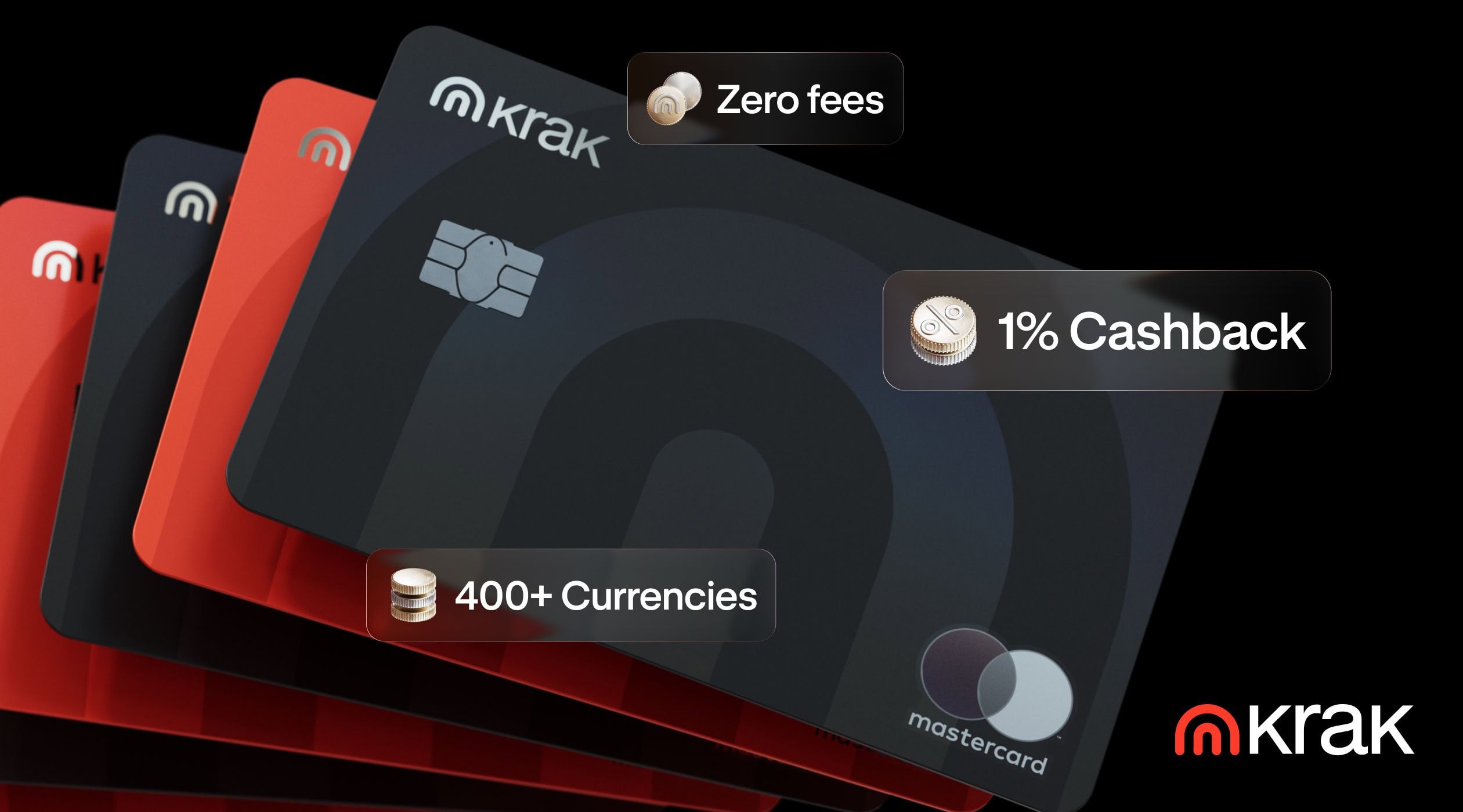 Krak Card von Kraken: weltweit gebührenfrei zahlen, bis zu 1 % Cashback in Cash oder Krypto und volle App-Kontrolle. 15 € in BTC sichern.