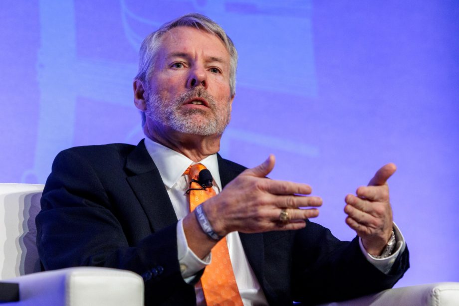 Michael Saylor, Gründer von Strategy, redet auf einer Podiumsdiskussion