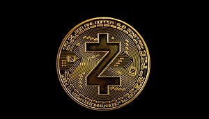 Zcash vor einem schwarzen Hintergrund