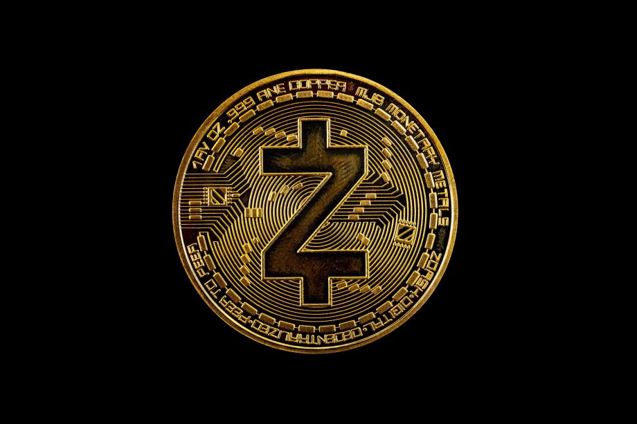 Zcash vor einem schwarzen Hintergrund