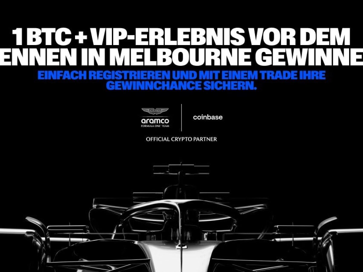 Mit Coinbase 1 Bitcoin gewinnen und Formel 1 hautnah erleben