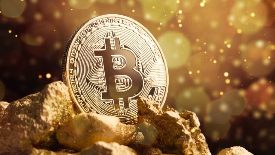 Glänzende Bitcoin-Münze