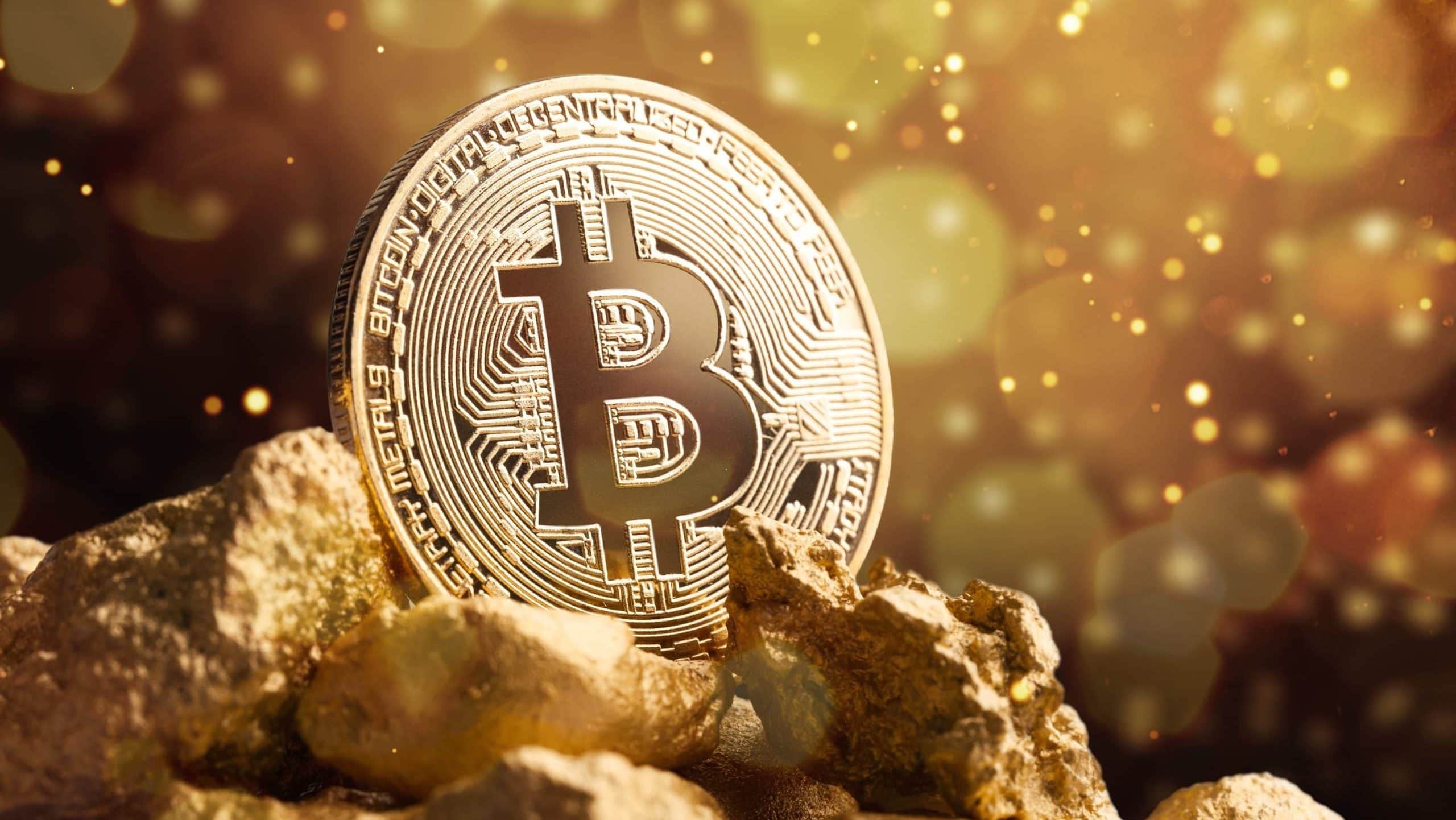 Glänzende Bitcoin-Münze