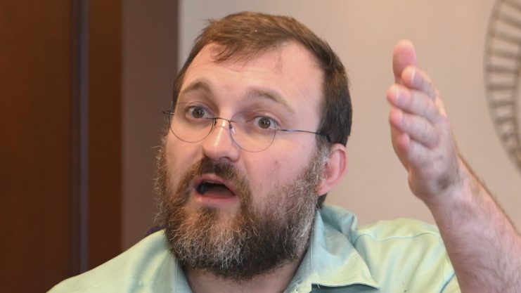 Das Bild zeigt das Gesicht von Charles Hoskinson, dem Gründer des Krypto-Projekts Cardano