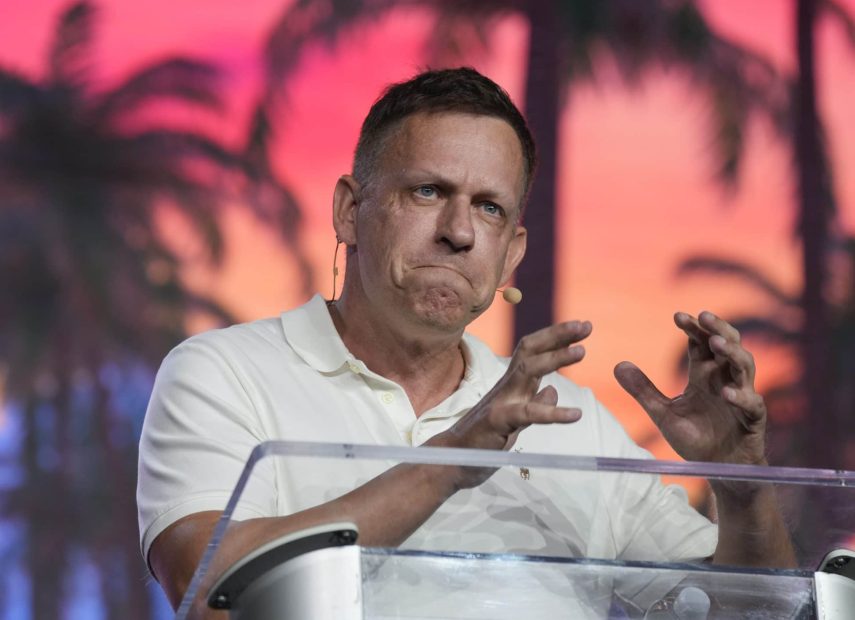 Peter Thiel hält die Keynote-Rede auf der Bitcoin-Konferenz 2022 in Miami Beach.