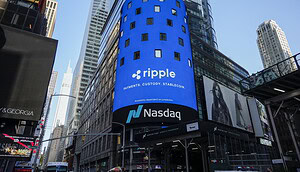 Eine große Ripple-Werbereklame in New York