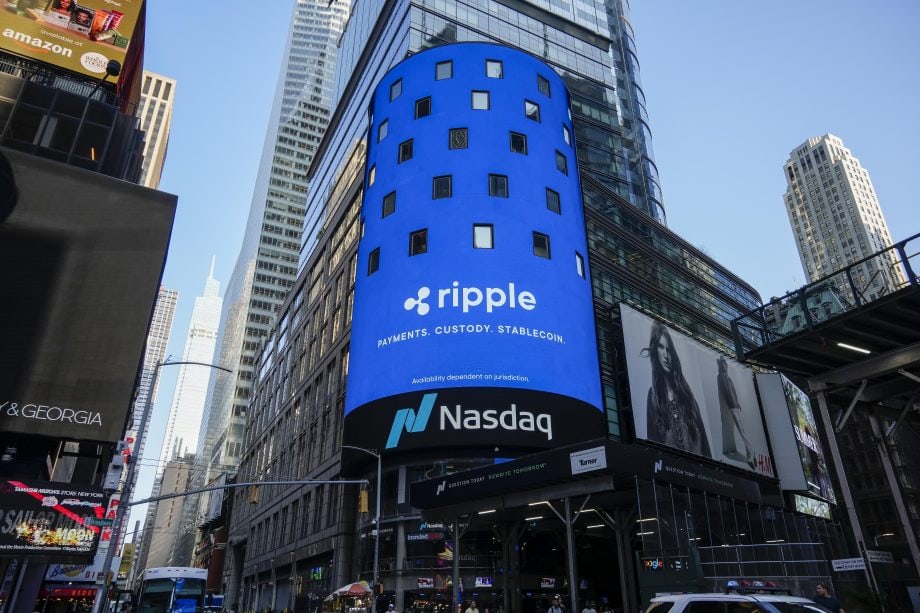 Eine große Ripple-Werbereklame in New York