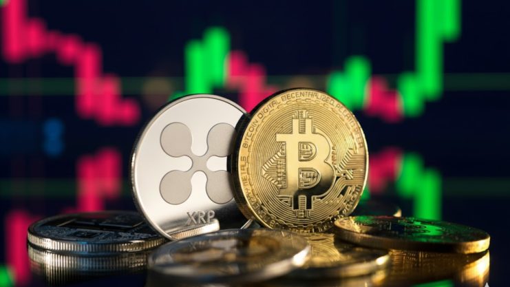 Chartbild mit XRP (links und Bitcoin (rechts)