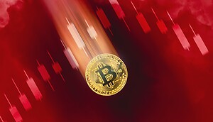 Bitcoin rot fällt runter mit Kerzen