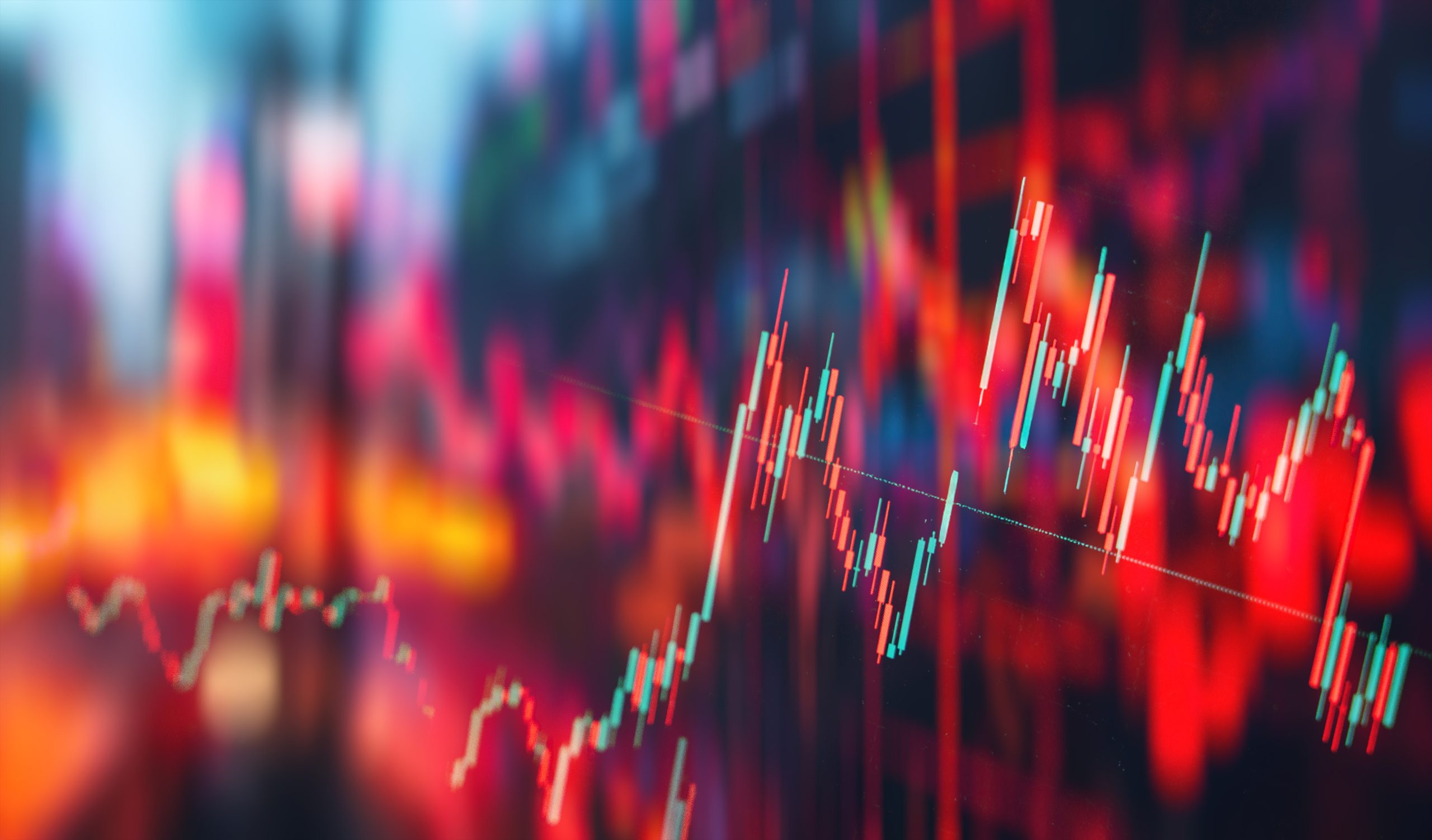 Die Grafik zeigt fallenden und steigende Kurse