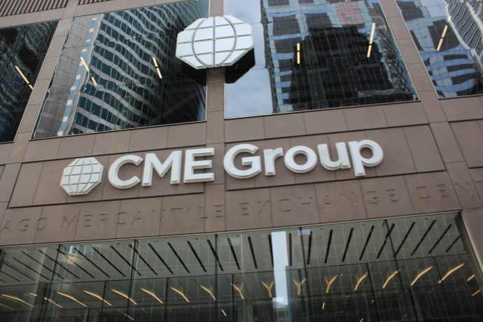 CME Group Logo auf Gebäude