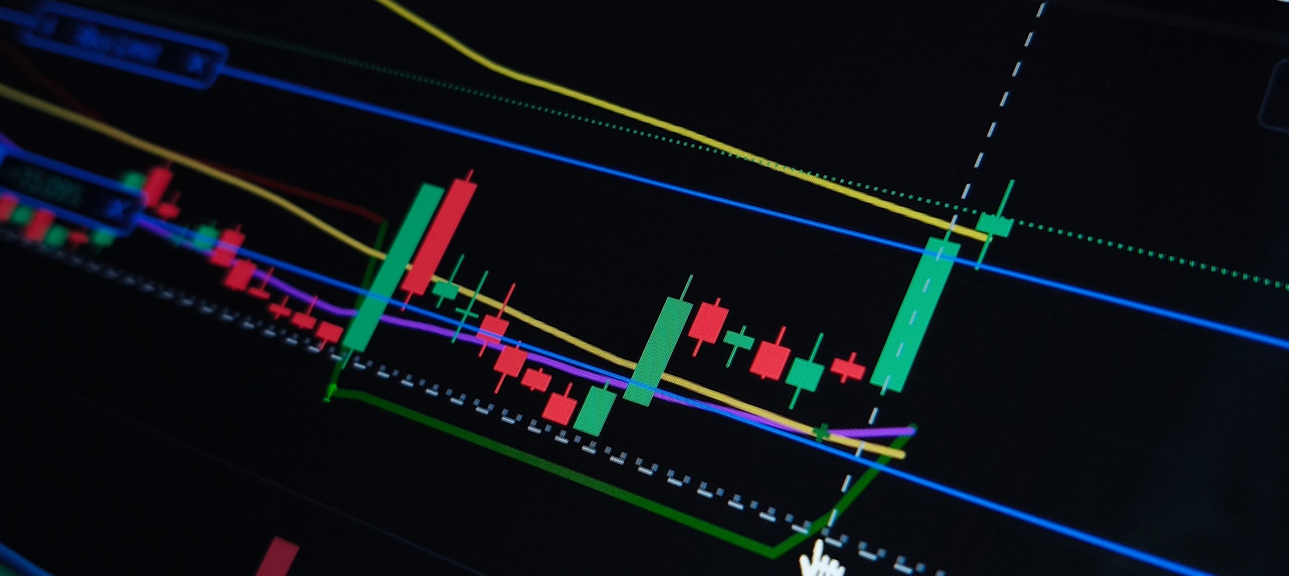 Ein Kerzenchart, der langsam nach oben geht.