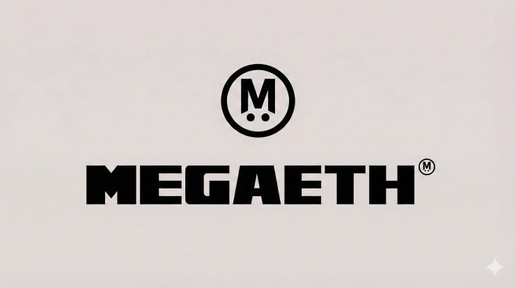 Das MegaETH-Logo und der Textzug auf einem grauen Hintegrund