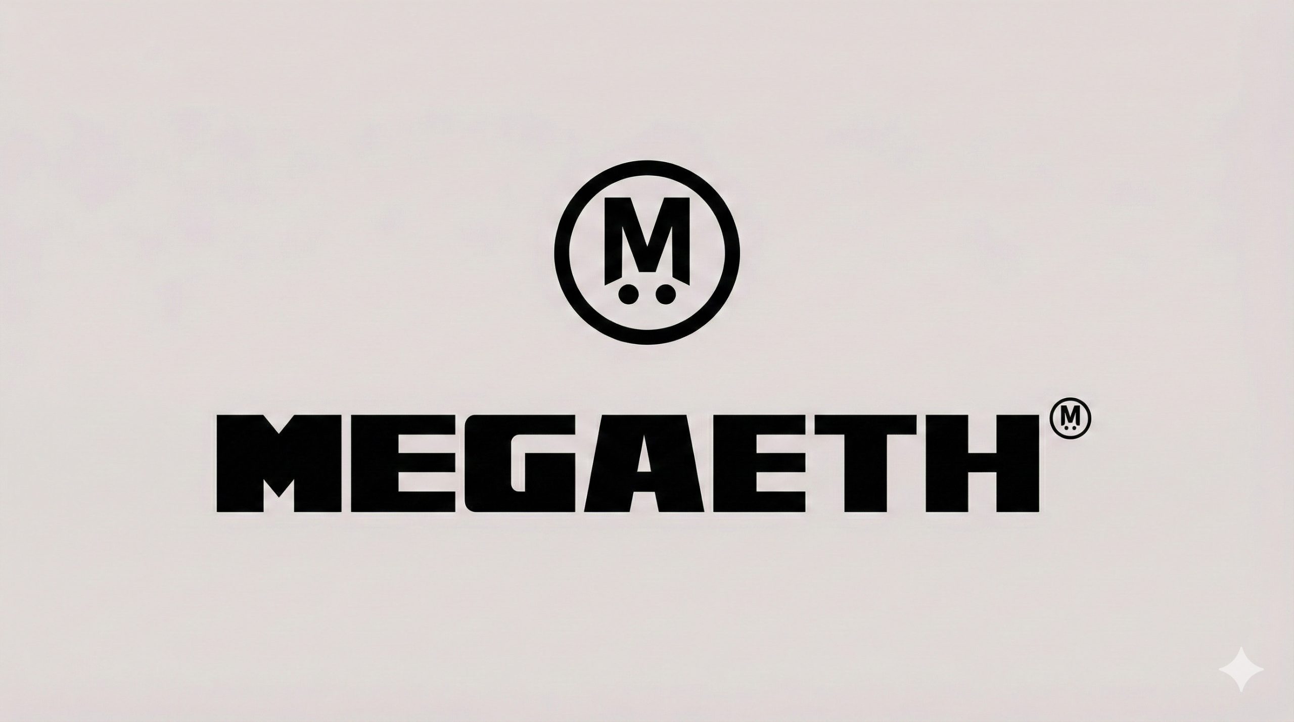 Das MegaETH-Logo und der Textzug auf einem grauen Hintegrund