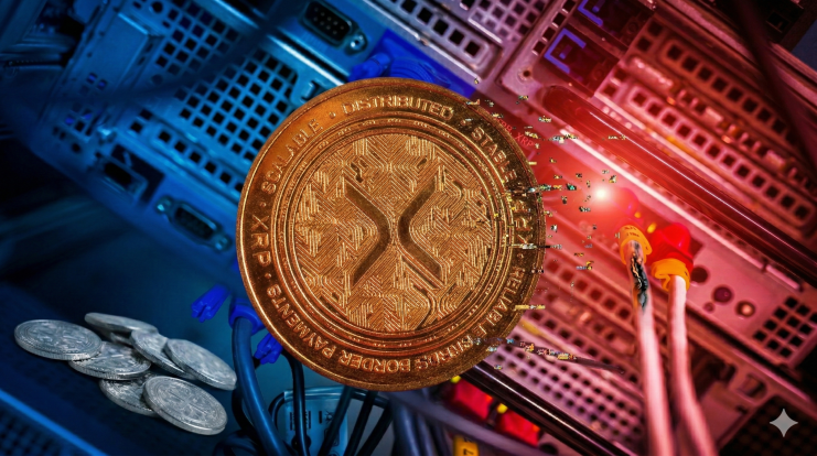 Ein Notfall-Patch bewahrt das Ripple-Netzwerk vor einem kritischen Exploit Ein sich auflösender Ripple Coin vor einem Computer-Netzwerk