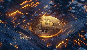 Zu sehen ist eine Bitcoin-Münze