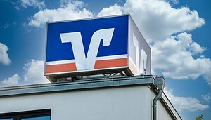 Das Bild zeigt das Logo der Volksbank.