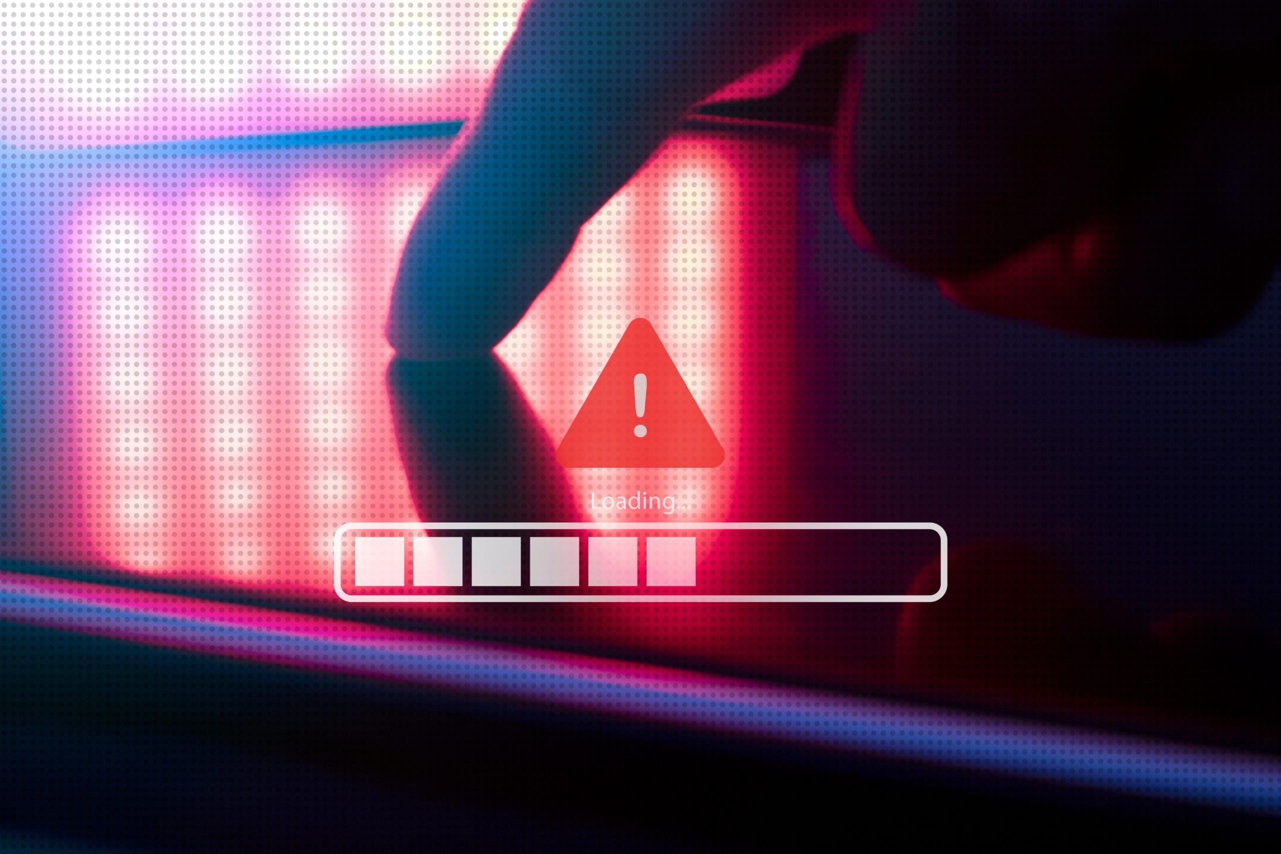 Ein Finger auf einem Laptop