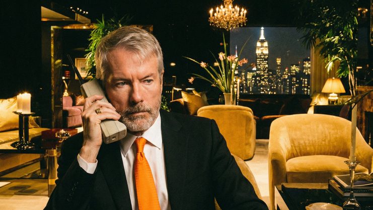 Bitcoin-Permabulle Michael Saylor Michael Saylor am Telefon