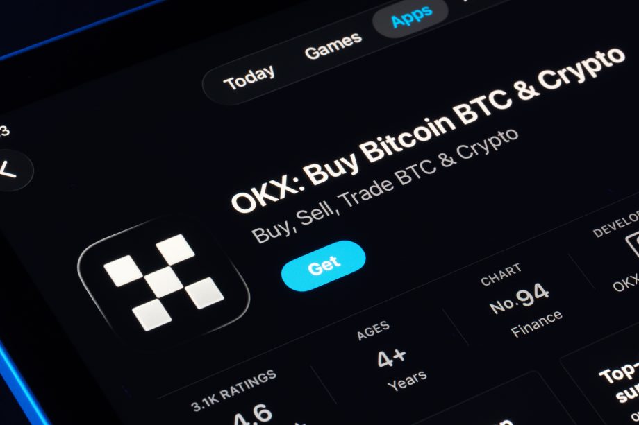 OKX-App auf Bildschirm