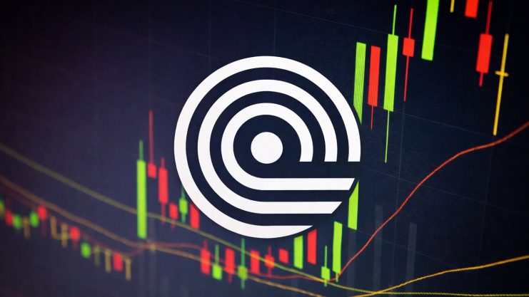 Ondo-Token vor einem Trading-Chart