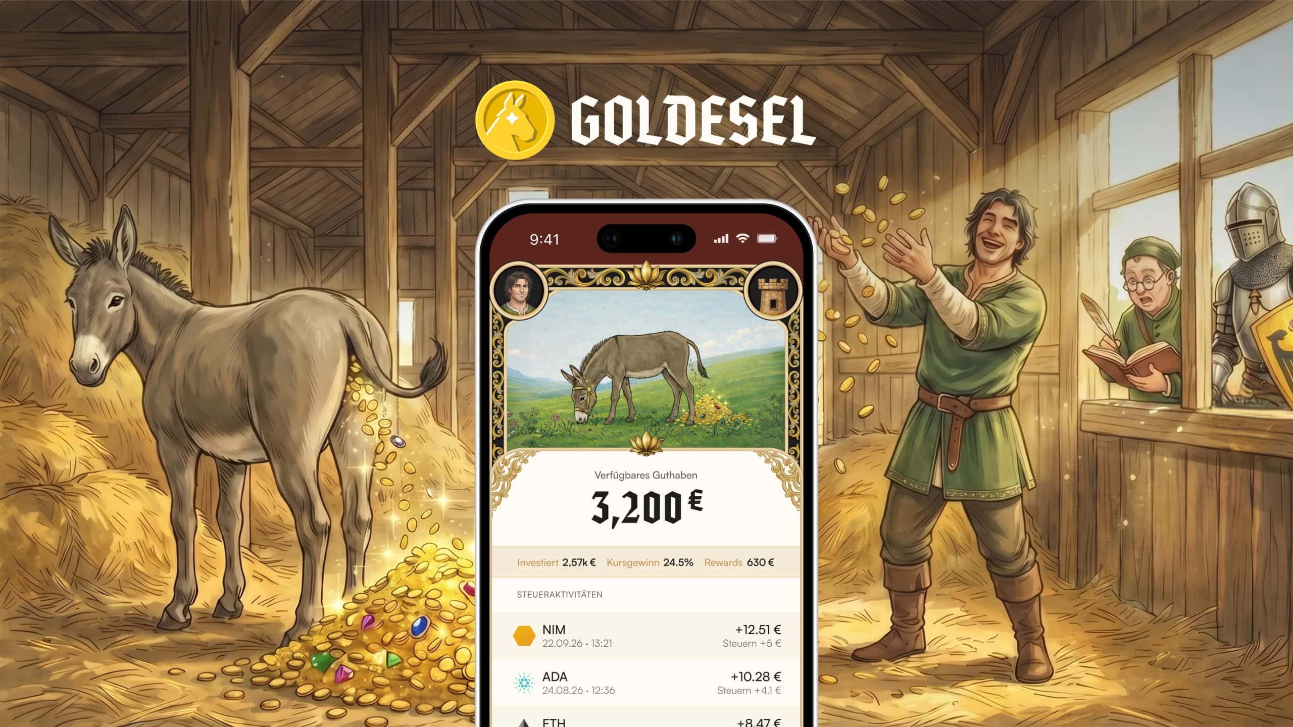 Staking mit der Goldesel App