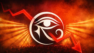 RaveDAO Logo vor einem Konzert