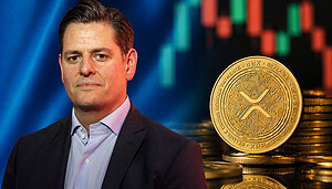 Das Bild zeigt Markus Infanger und eine XRP-Münze