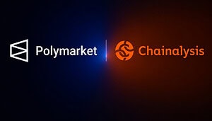 Das Bild zeigt die Logos von Polymarket und Chainalysis
