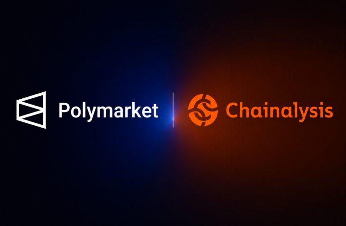 Das Bild zeigt die Logos von Polymarket und Chainalysis