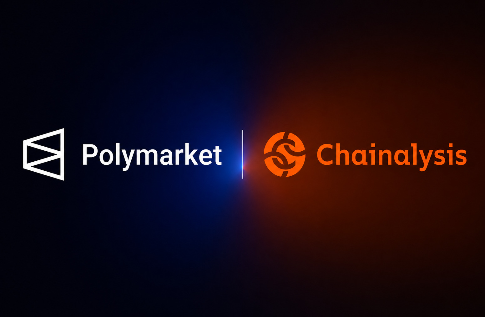 Das Bild zeigt die Logos von Polymarket und Chainalysis