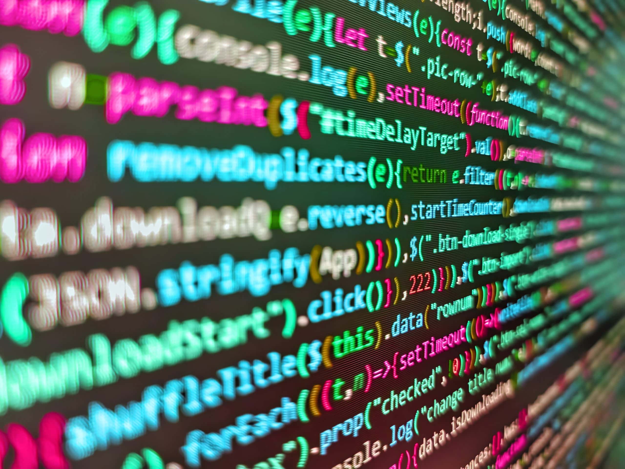 Mehrere Zeilen Computercode.