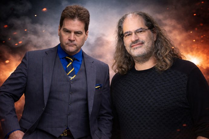 Das Bild zeigt links Craig Wright neben David Schwartz rechts daneben