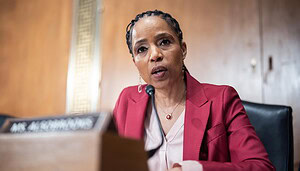 Das Bild zeigt Senatorin Angela Alsobrooks, eine Demokratin aus Maryland.