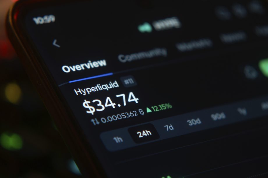 Hyperliquid-Symbol auf einem Smartphone