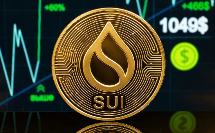SUI-Münze vor Chart