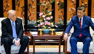 Das Bild zeigt Donald Trump und Xi Jinping