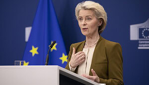 EU-Kommissionspräsidentin Ursula von der Leyen hält eine Rede.