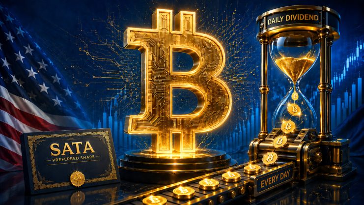Bitcoin-Symbol und tägliche Dividendenproduktion für Anleger
