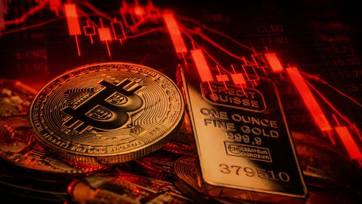 Bitcoin und Gold vor düsterem, roten Chartbild