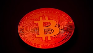Eine Bitcoin-Münze
