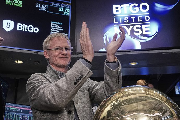 BitGo-CEO Mike Belshe beim Börsengang seines Unternehmens.
